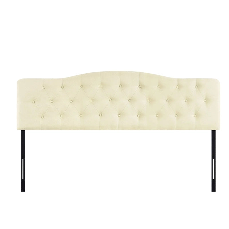 Tête de lit capitonnée embellie de boutons, tête de lit réglable en hauteur, tête de lit en tissu de haute qualité.
