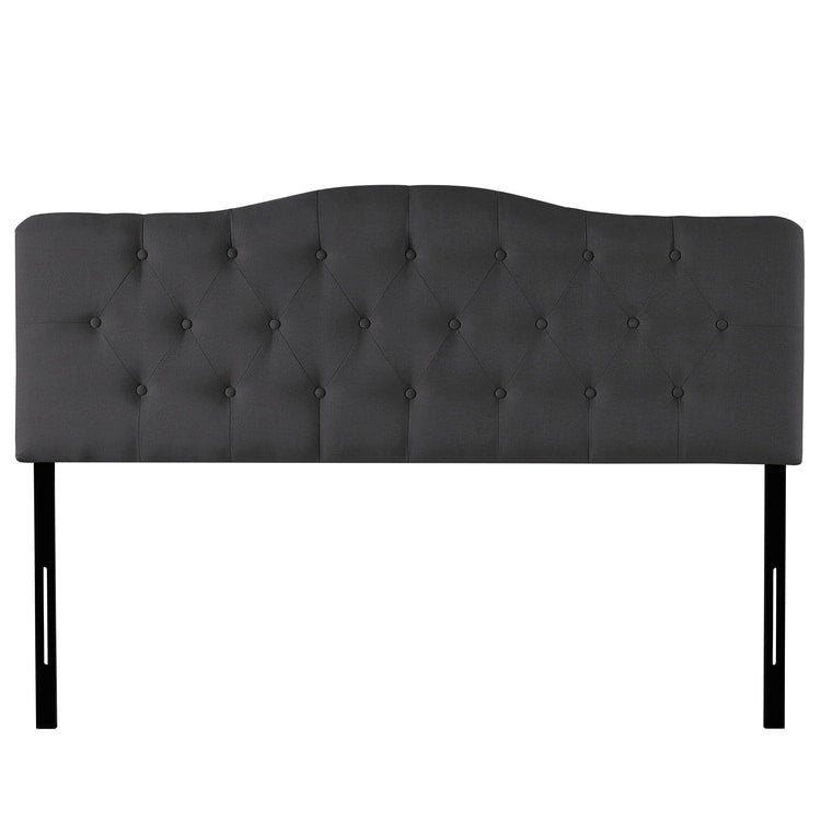 Tête de lit capitonnée embellie de boutons, tête de lit réglable en hauteur, tête de lit en tissu de haute qualité.