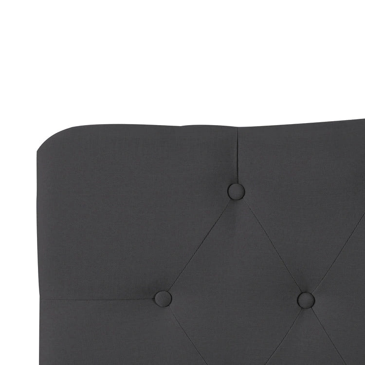 Tête de lit capitonnée embellie de boutons, tête de lit réglable en hauteur, tête de lit en tissu de haute qualité.