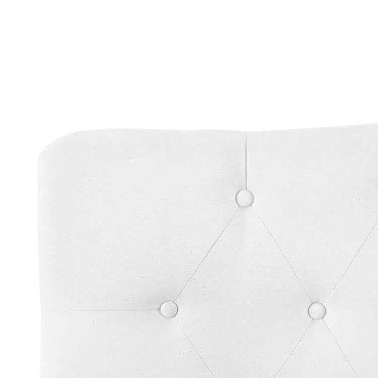 Tête de lit capitonnée embellie de boutons, tête de lit réglable en hauteur, tête de lit en tissu de haute qualité.