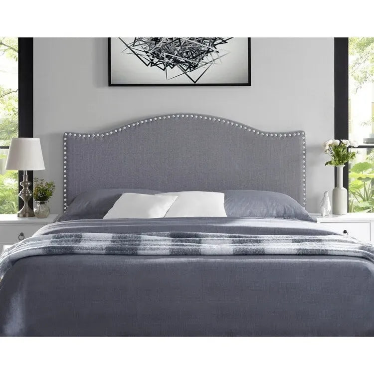 Tête de lit capitonnée embellie de boutons, tête de lit réglable en hauteur, tête de lit en tissu de haute qualité.