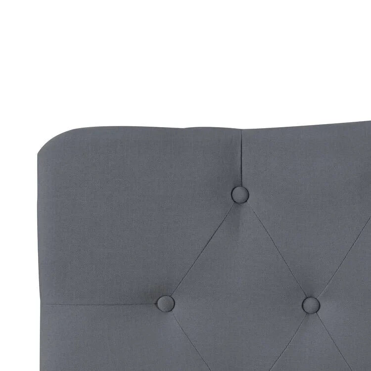 Tête de lit capitonnée embellie de boutons, tête de lit réglable en hauteur, tête de lit en tissu de haute qualité.