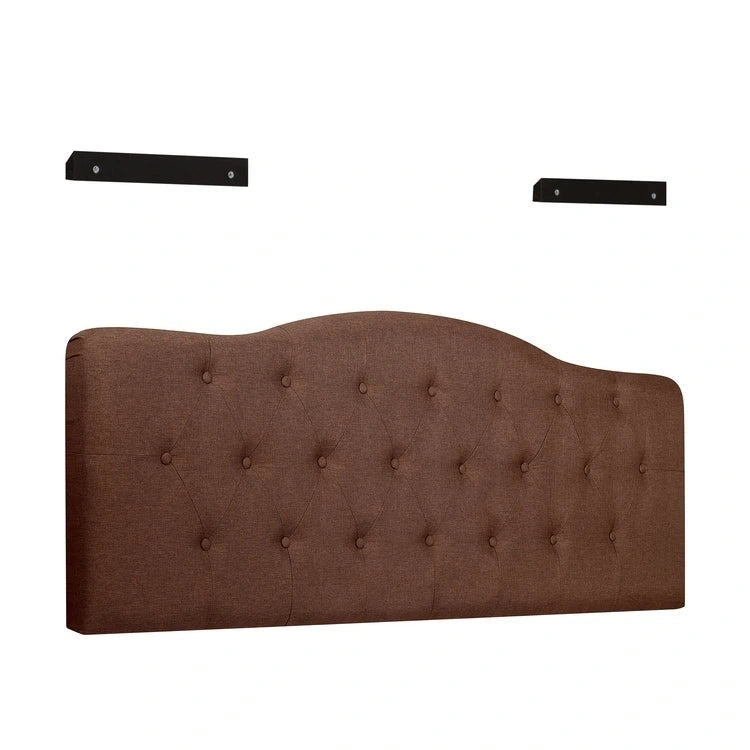 Tête de lit capitonnée embellie de boutons, tête de lit réglable en hauteur, tête de lit en tissu de haute qualité.
