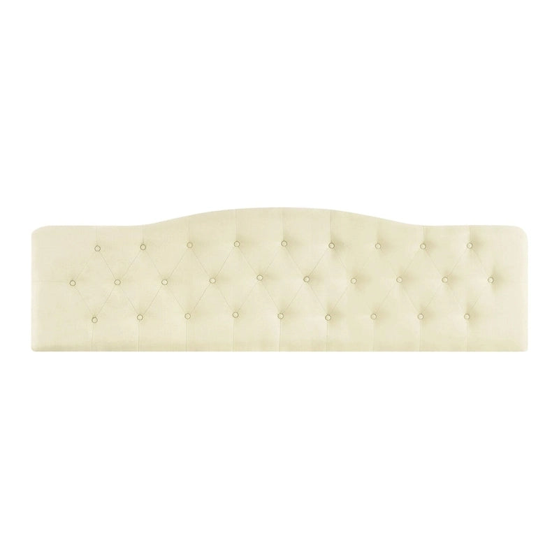 Tête de lit capitonnée embellie de boutons, tête de lit réglable en hauteur, tête de lit en tissu de haute qualité.