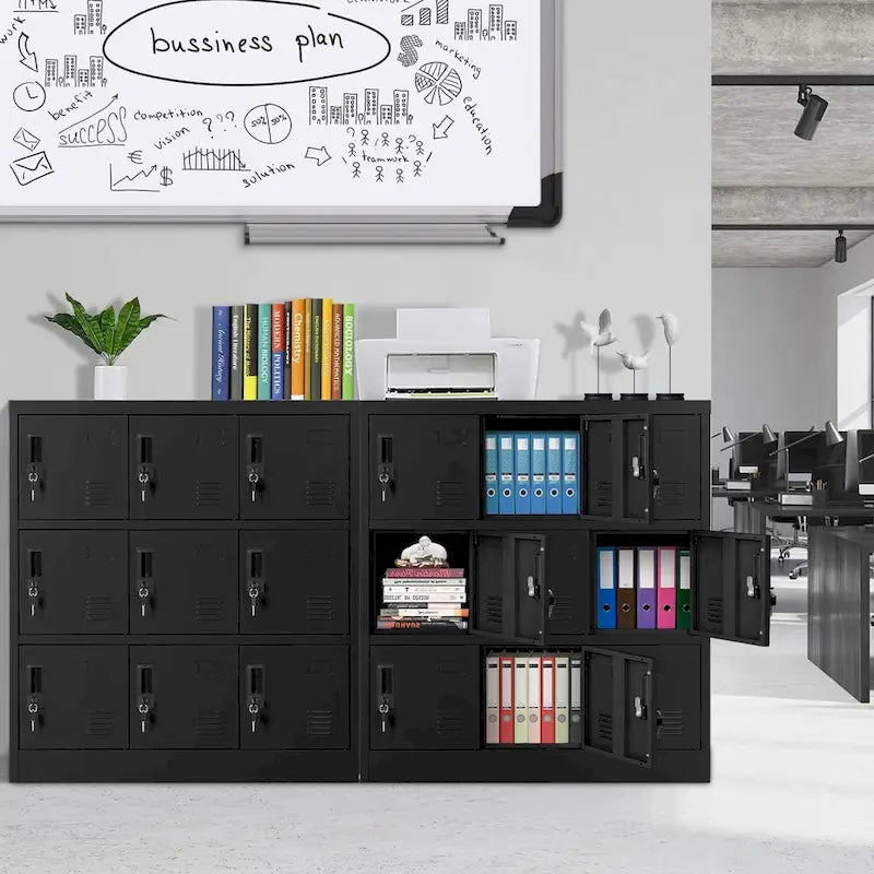Vestiaire métallique à 9 portes pour l'école, le bureau, la salle de sport