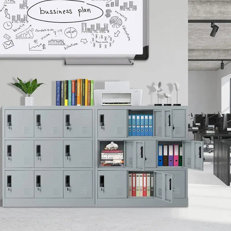 Vestiaire métallique à 9 portes pour l'école, le bureau, la salle de sport