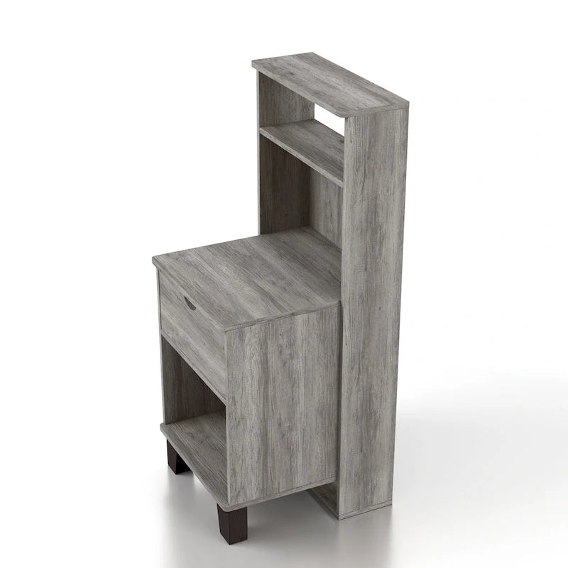 Table de chevet compacte à trois tiroirs de style transitoire