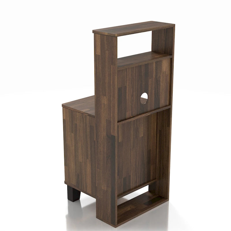 Table de chevet compacte à trois tiroirs de style transitoire