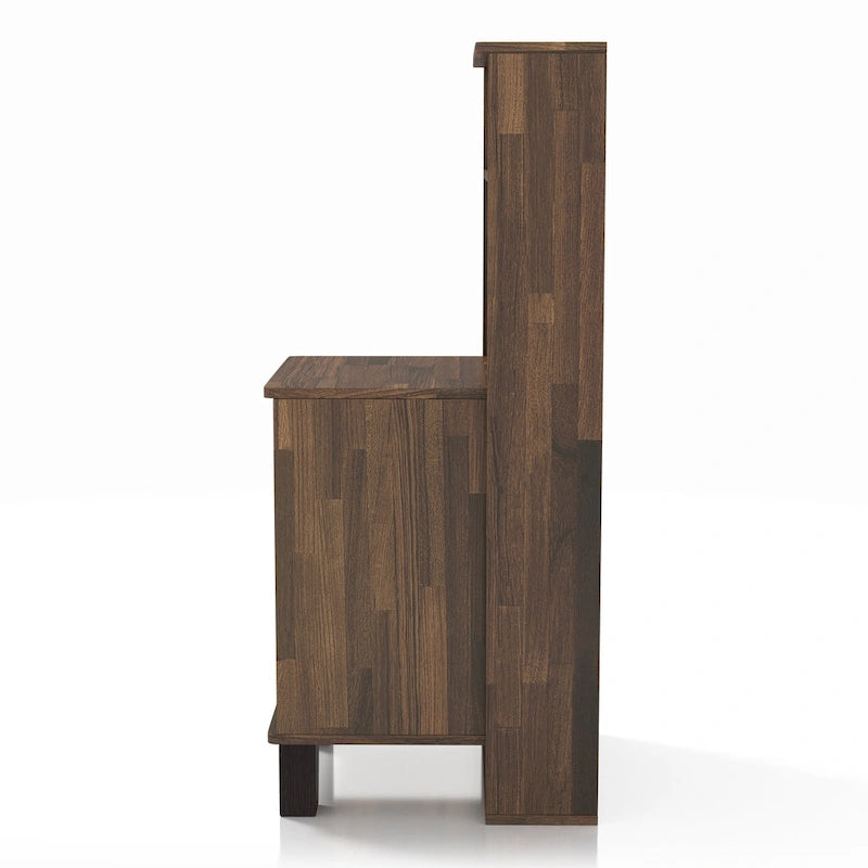 Table de chevet compacte à trois tiroirs de style transitoire
