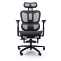 Chaise de bureau ergonomique à dossier haut en maille avec appui-tête et accoudoirs réglables.