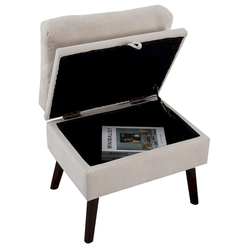 Un fauteuil inclinable rembourré avec dossier réglable et un repose-pieds de rangement.