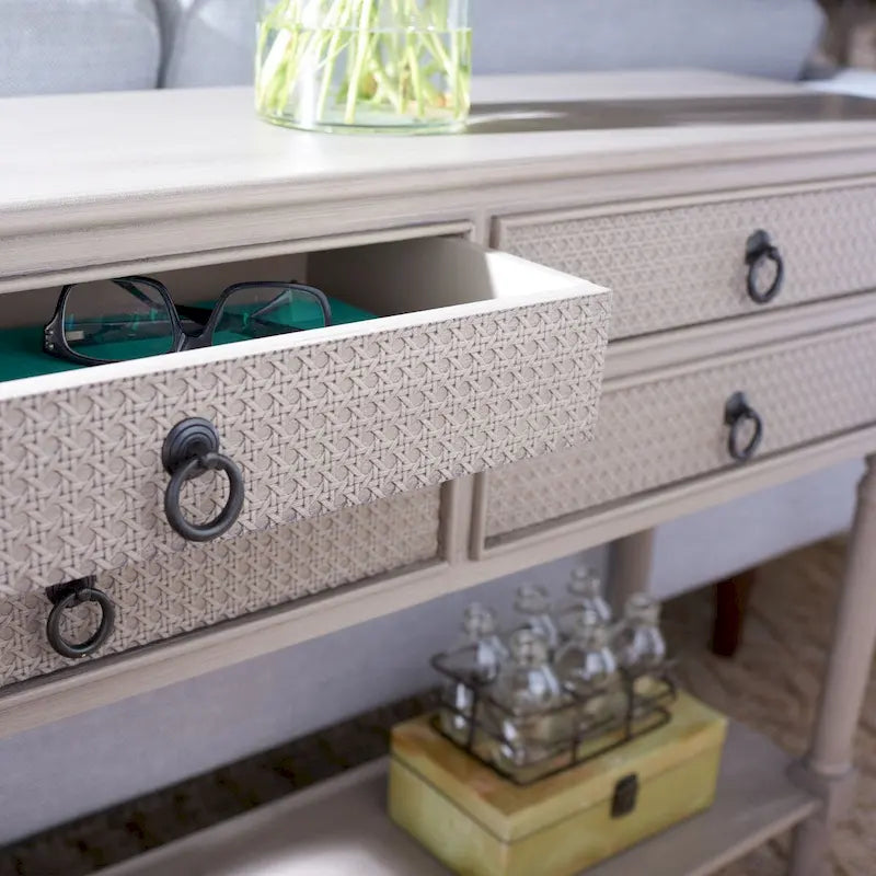 Console à quatre tiroirs - 42 pouces de large x 13 pouces de long x 29,5 pouces de haut - 42 pouces de large x 13 pouces de profondeur x 30 pouces de haut