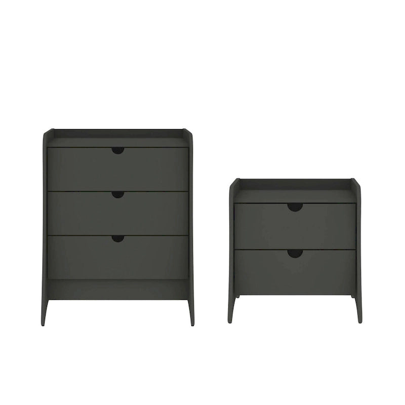 Ensemble de coiffeuse et table de chevet modernes, style médiéval, deux pièces