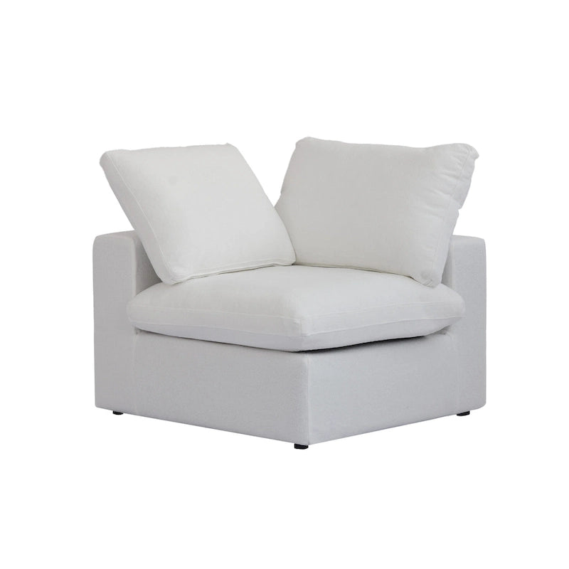 Canapé d'angle en plumes, 5 places, avec pouf