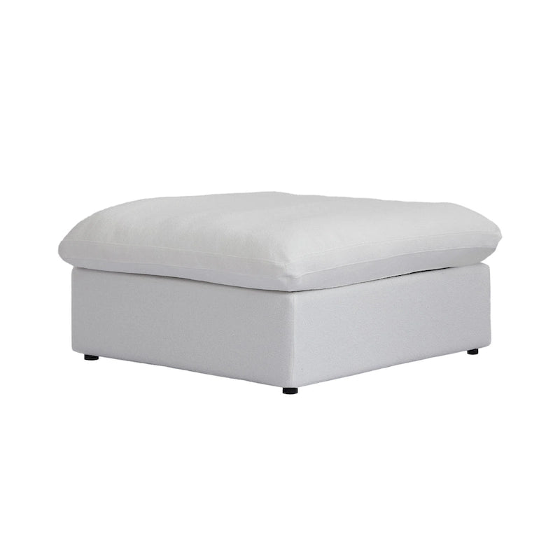 Canapé d'angle en plumes, 5 places, avec pouf