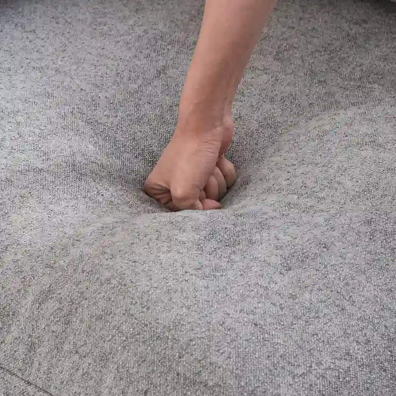Canapé d'angle en plumes, 5 places, avec pouf