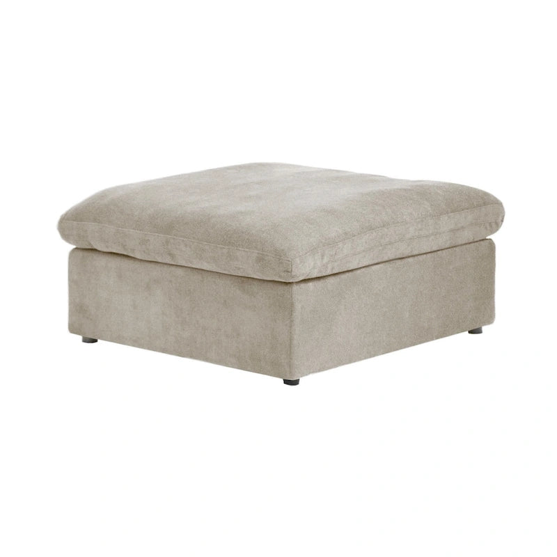Canapé d'angle en plumes, 5 places, avec pouf