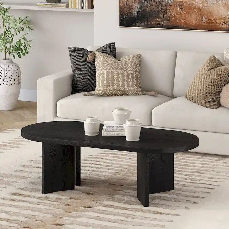 Table basse ovale de 48 pouces de largeur - 47,63 pouces de largeur