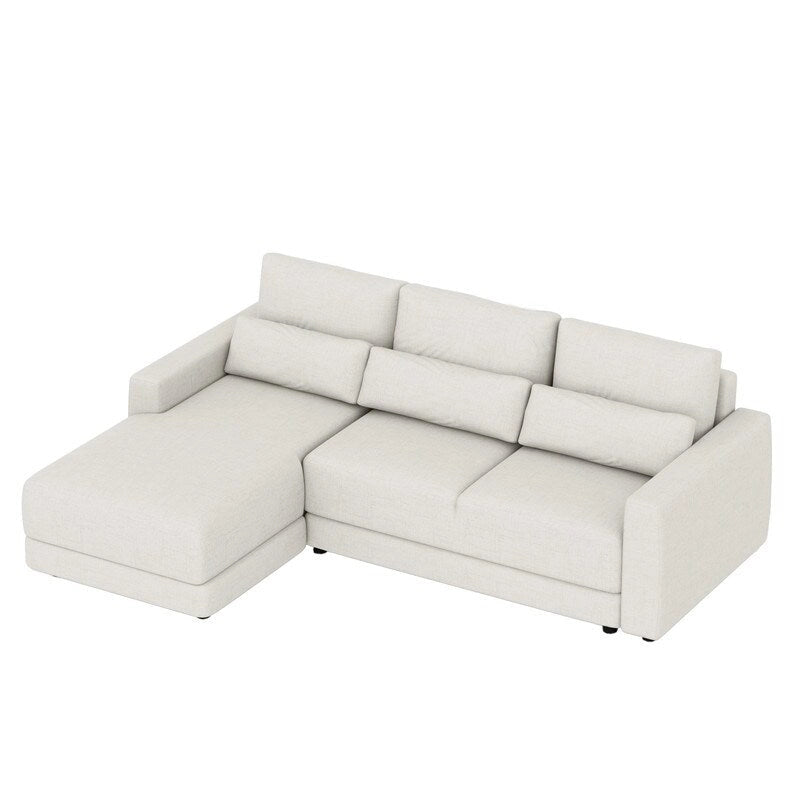 Canapé d'angle modulaire en forme de L de 92,9 po de largeur avec coussins et 3 oreillers