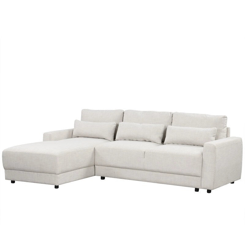 Canapé d'angle modulaire en forme de L de 92,9 po de largeur avec coussins et 3 oreillers