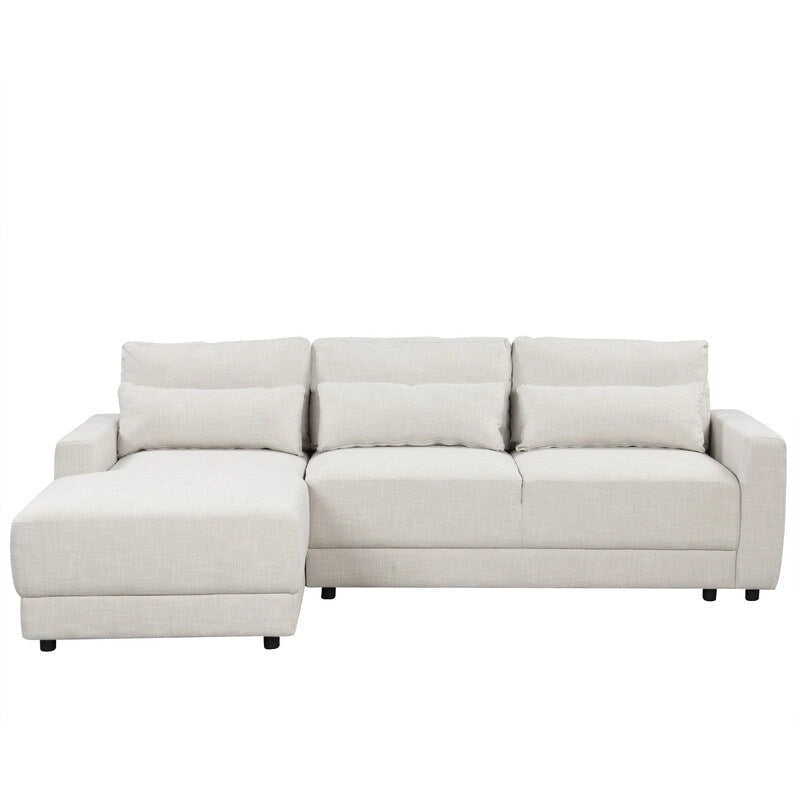 Canapé d'angle modulaire en forme de L de 92,9 po de largeur avec coussins et 3 oreillers