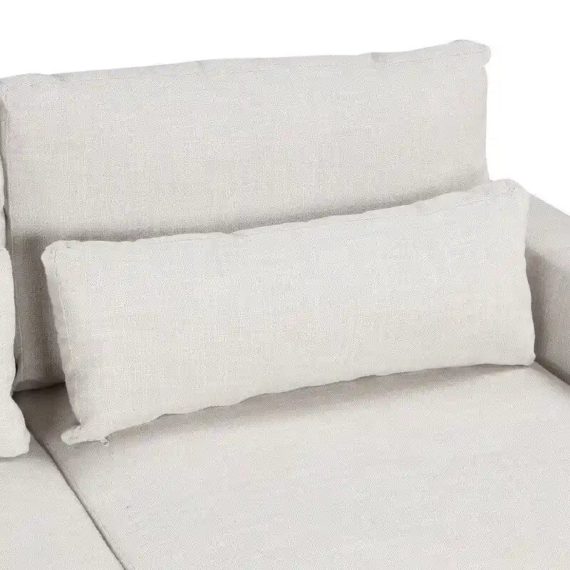 Canapé d'angle modulaire en forme de L de 92,9 po de largeur avec coussins et 3 oreillers