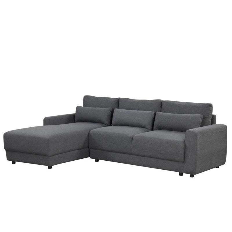 Canapé d'angle modulaire en forme de L de 92,9 po de largeur avec coussins et 3 oreillers
