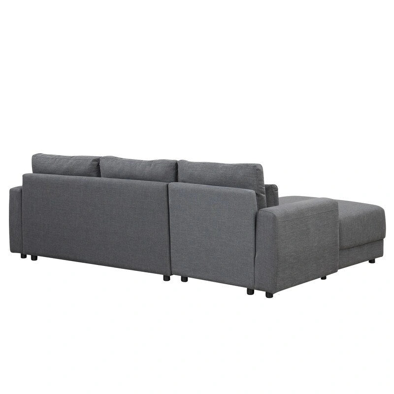 Canapé d'angle modulaire en forme de L de 92,9 po de largeur avec coussins et 3 oreillers
