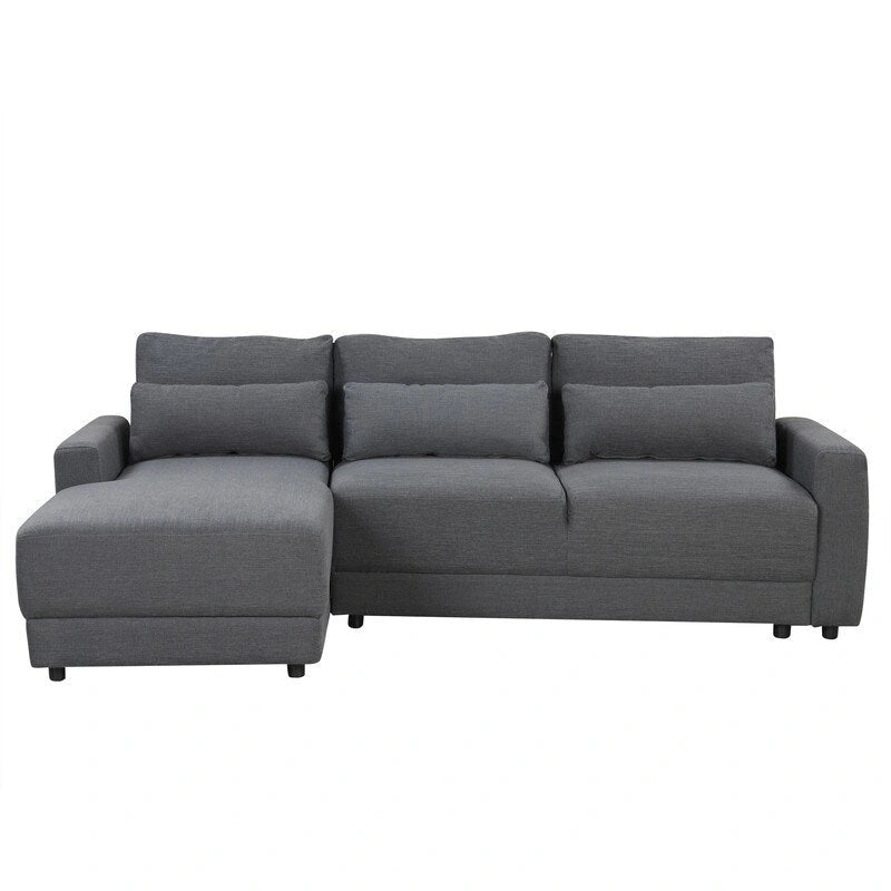Canapé d'angle modulaire en forme de L de 92,9 po de largeur avec coussins et 3 oreillers