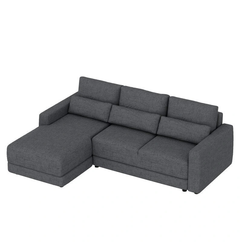 Canapé d'angle modulaire en forme de L de 92,9 po de largeur avec coussins et 3 oreillers