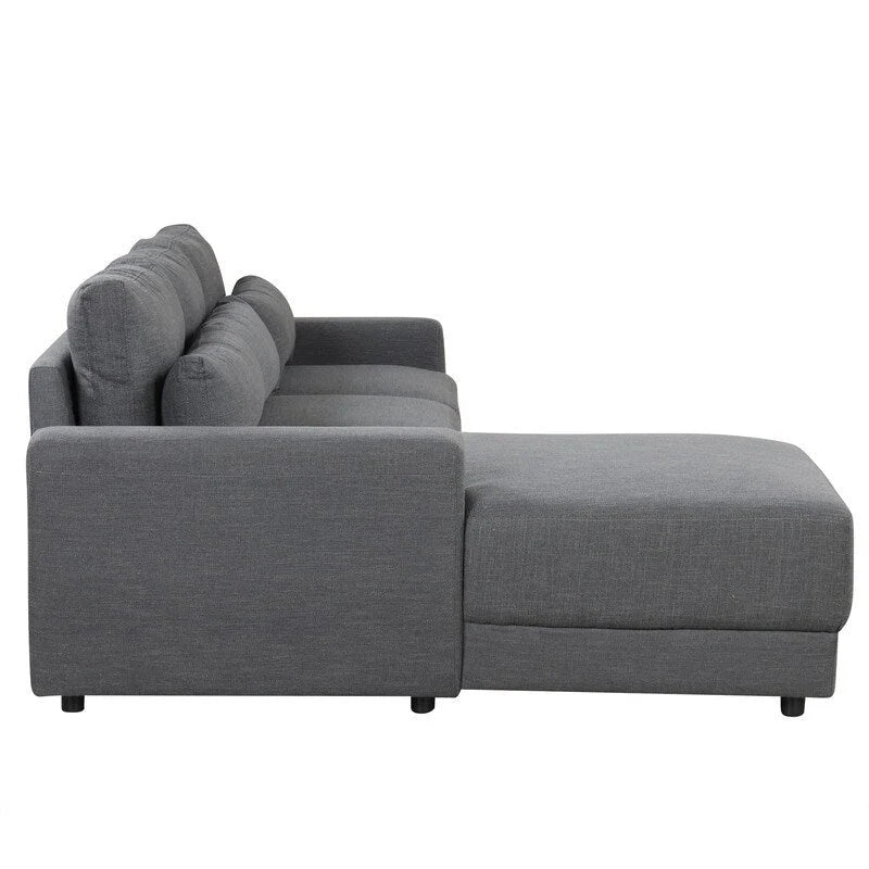 Canapé d'angle modulaire en forme de L de 92,9 po de largeur avec coussins et 3 oreillers