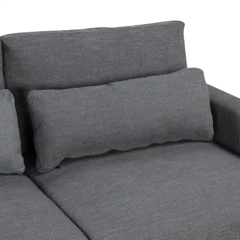 Canapé d'angle modulaire en forme de L de 92,9 po de largeur avec coussins et 3 oreillers