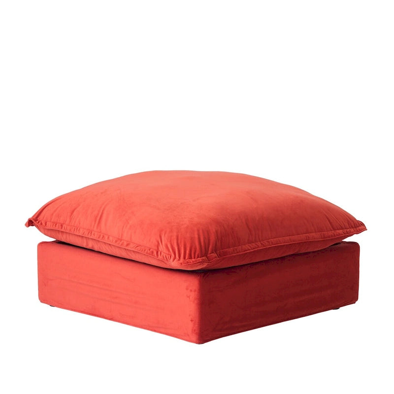 Canapé d'angle en U pour salon, canapé d'angle convertible en velours avec poufs