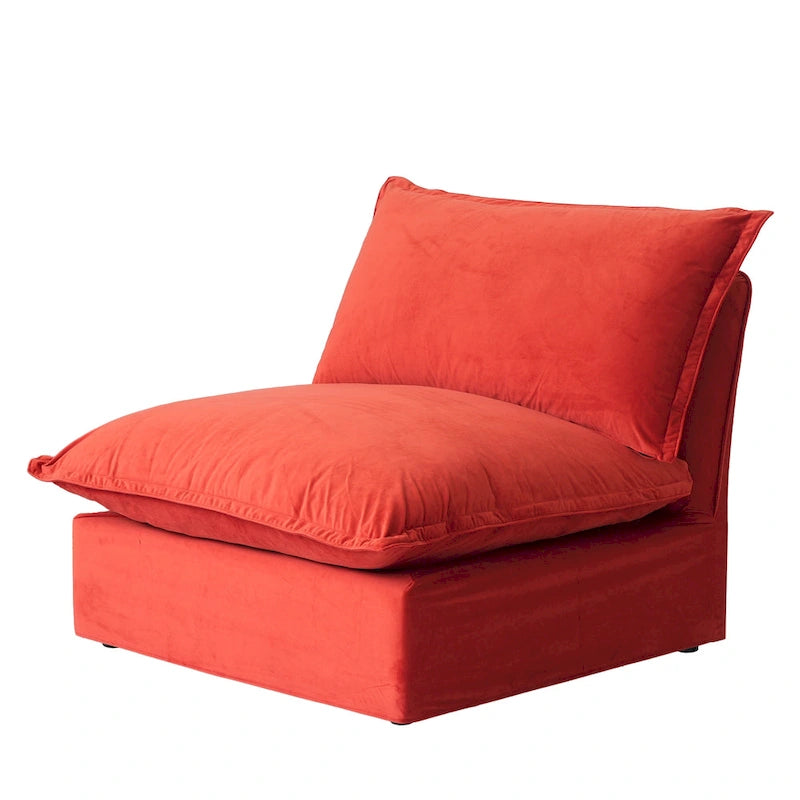 Canapé d'angle en U pour salon, canapé d'angle convertible en velours avec poufs