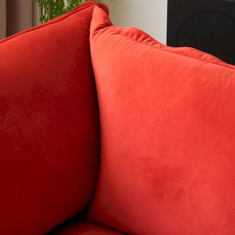 Canapé d'angle en U pour salon, canapé d'angle convertible en velours avec poufs