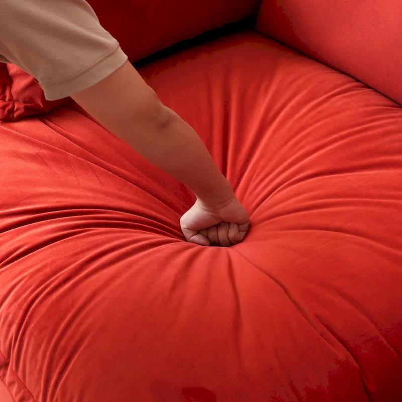 Canapé d'angle en U pour salon, canapé d'angle convertible en velours avec poufs