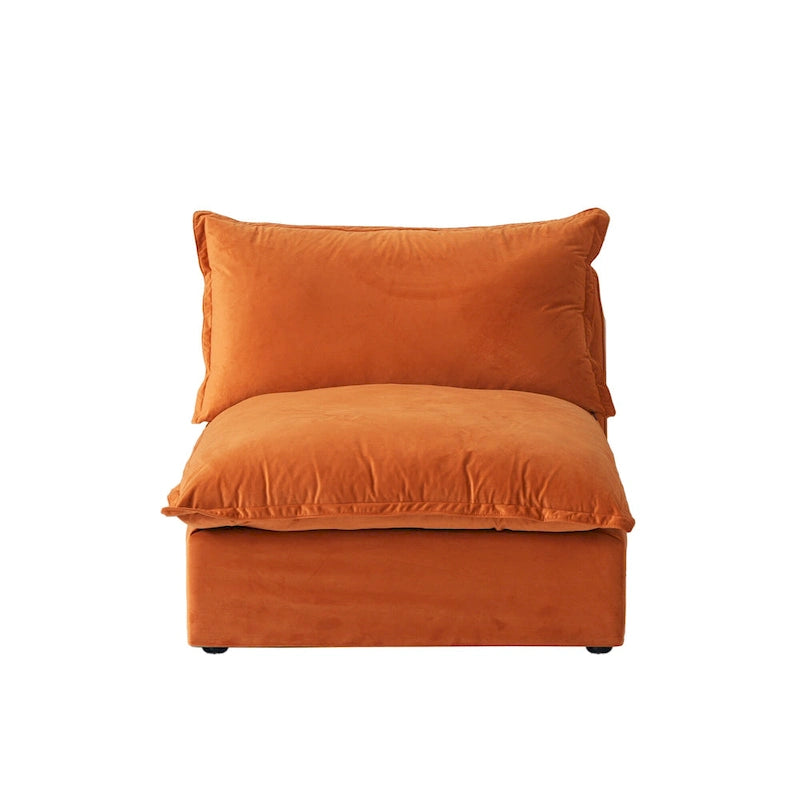 Canapé d'angle en U pour salon, canapé d'angle convertible en velours avec poufs