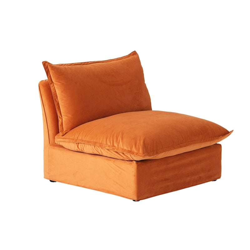 Canapé d'angle en U pour salon, canapé d'angle convertible en velours avec poufs