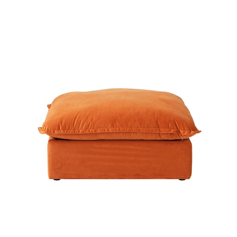 Canapé d'angle en U pour salon, canapé d'angle convertible en velours avec poufs