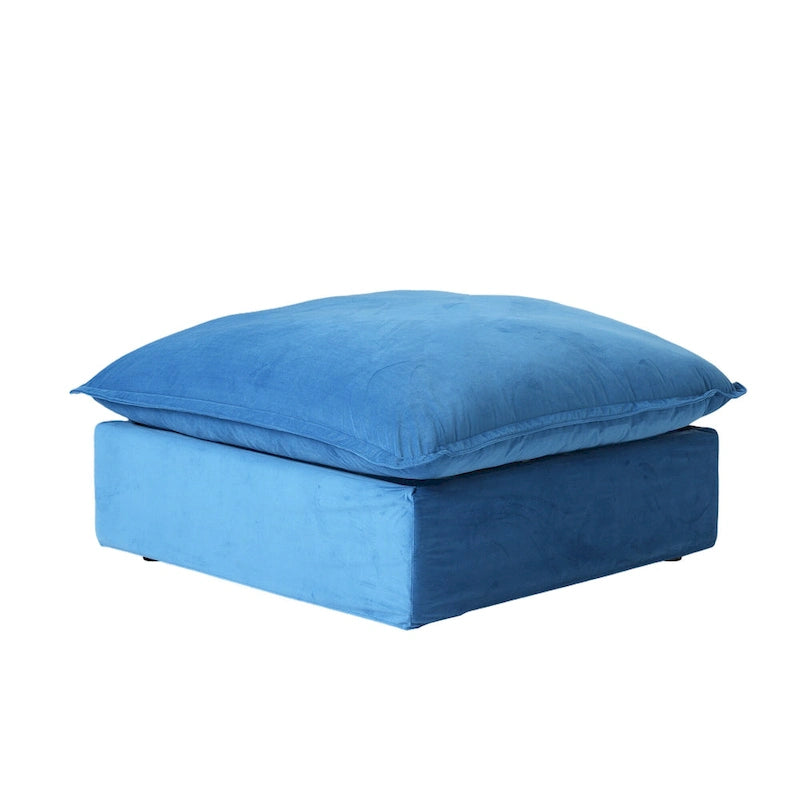 Canapé d'angle en U pour salon, canapé d'angle convertible en velours avec poufs